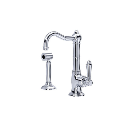 ROHL Cinquanta Single Hole Column Spout Kitchen Faucet With Sidespray