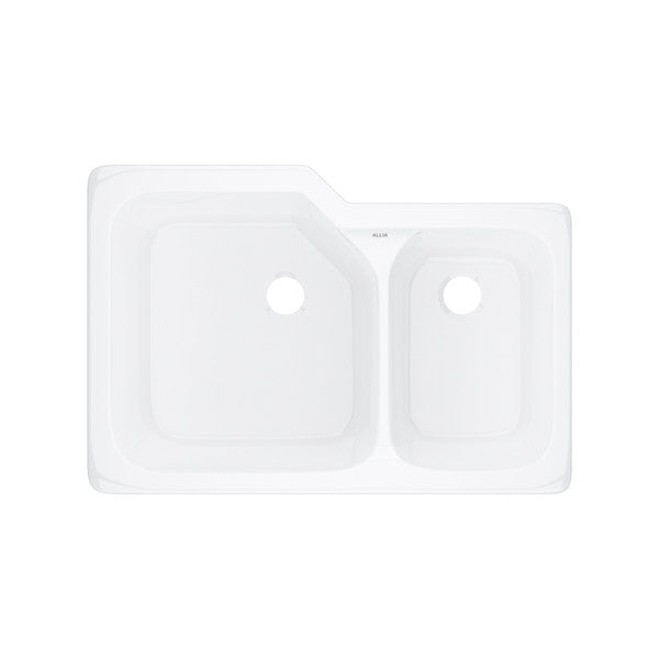 ROHL Allia™ 33" Fireclay 2 Bowl Undermount Kitchen Sink