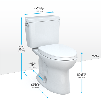 TOTO Drake® Two-piece Toilet, 1.6 GPF, Elongated Bowl