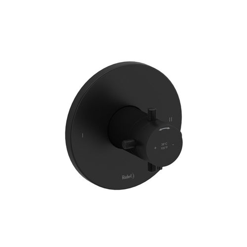 Riobel Riu 1/2 Inch Thermostatic and Pressure Balance Trim with 2 Functions and Knurled Cross Handle