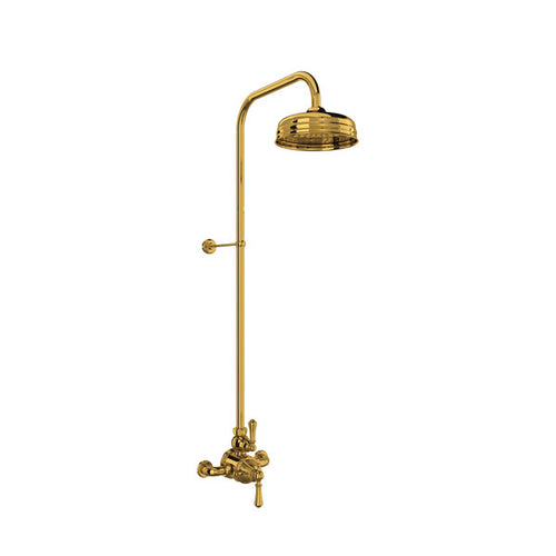 Perrin & Rowe Georgian Era 3/4" Exposed Wall Mount Thermostatic Shower System With Lever Handle - Polished Chrome.GA19W2LS