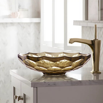 Briolette™ 17-1/2" round vessel bathroom sink, no overflow