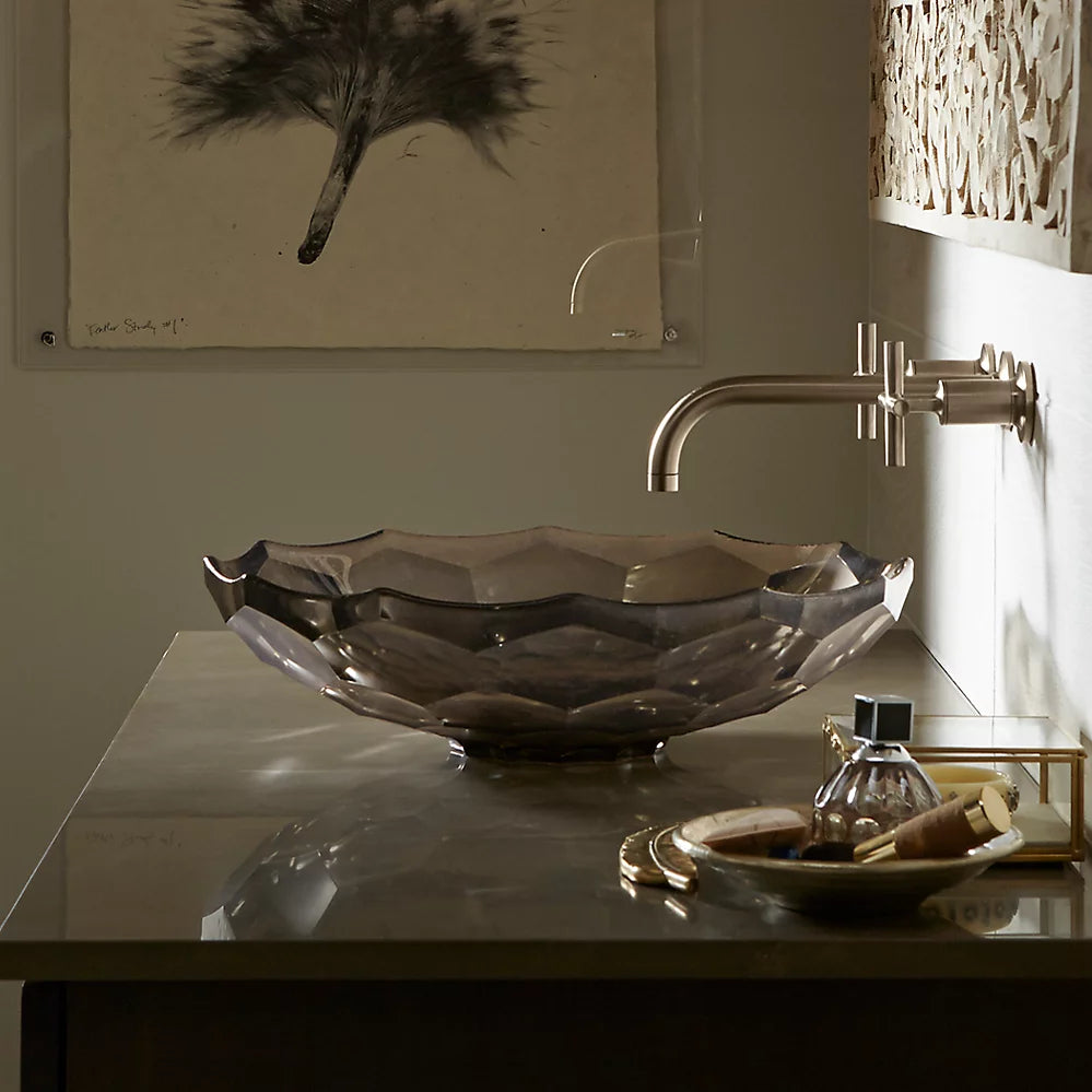 Briolette™ 17-1/2" round vessel bathroom sink, no overflow