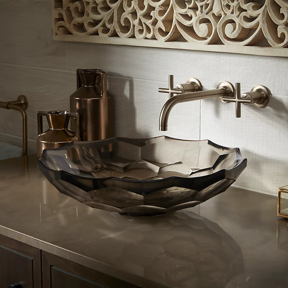 Briolette™ 17-1/2" round vessel bathroom sink, no overflow