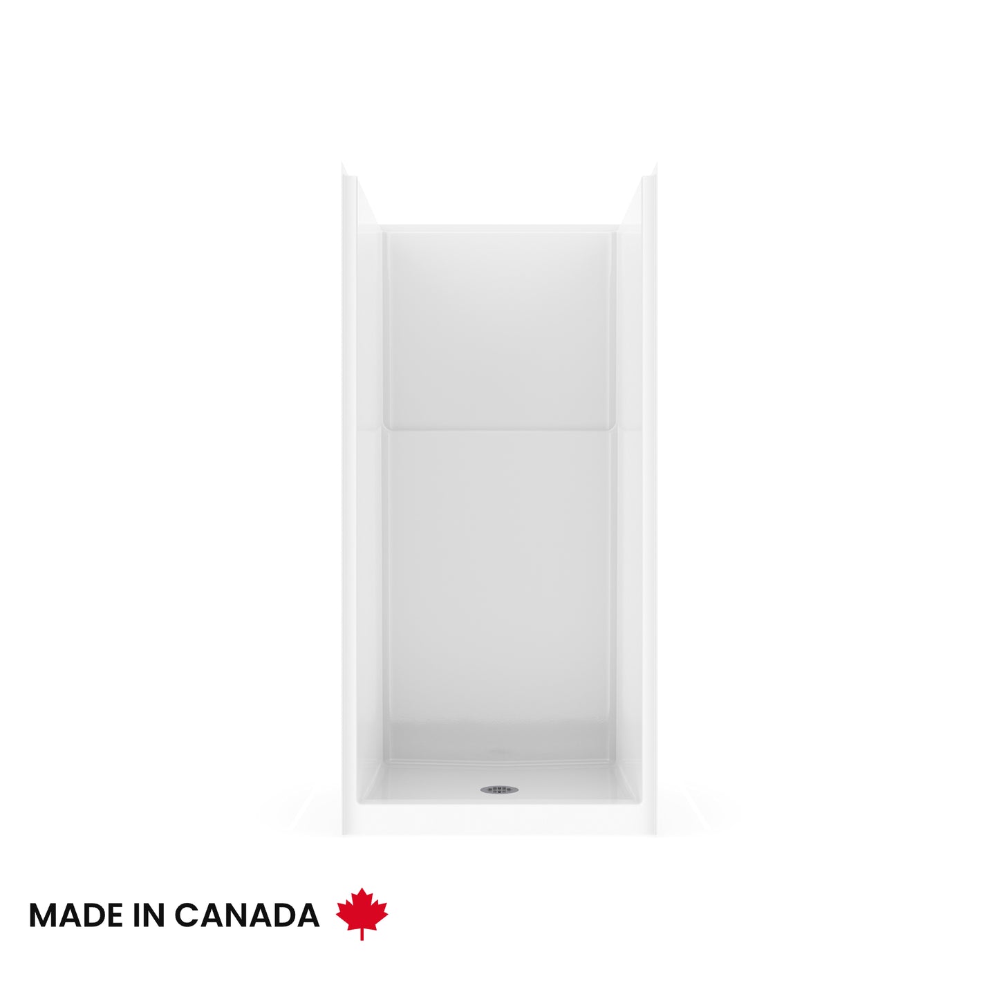 Neptune Galatea SH3636X AFR Acrylx Alcove Center Drain One-Piece Shower in White