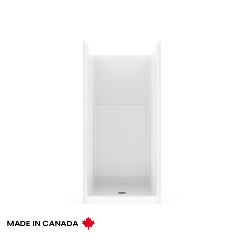 Neptune Galatea SH3636 Acrylx Alcove Center Drain One-Piece Shower in White
