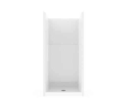 Icon SH3636X AFR Acrylx Alcove Center Drain One-Piece Shower in White