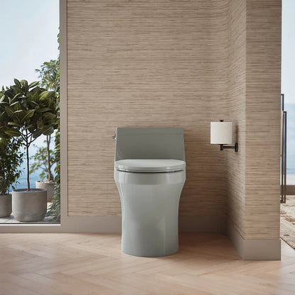 San Souci® One-piece compact elongated toilet with concealed trapway, 1.28 gpf