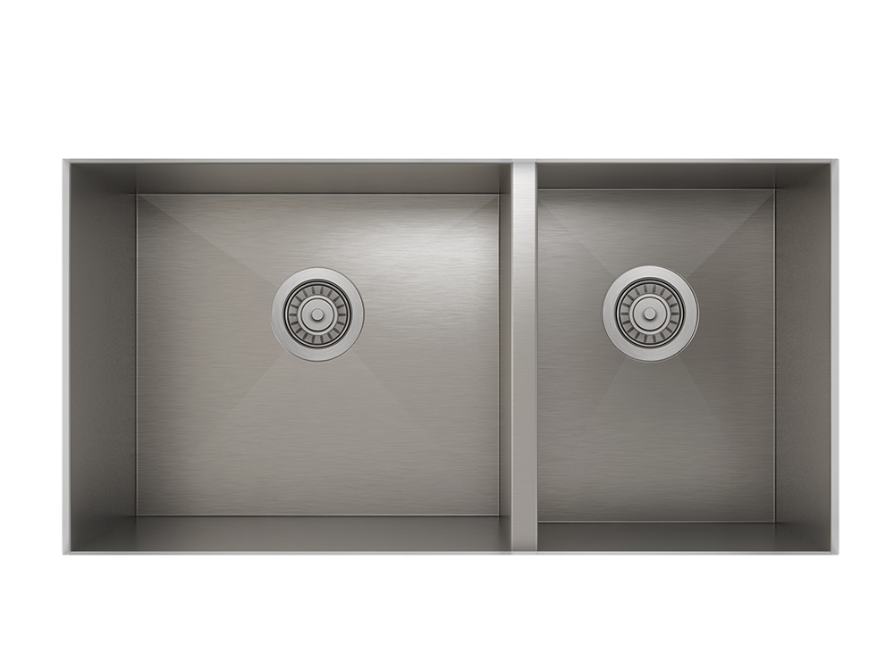 Prochef 60/40 Double Bowl Undermount Kitchen Sink ProInox H0 Stainless Steel, 30" X 16"