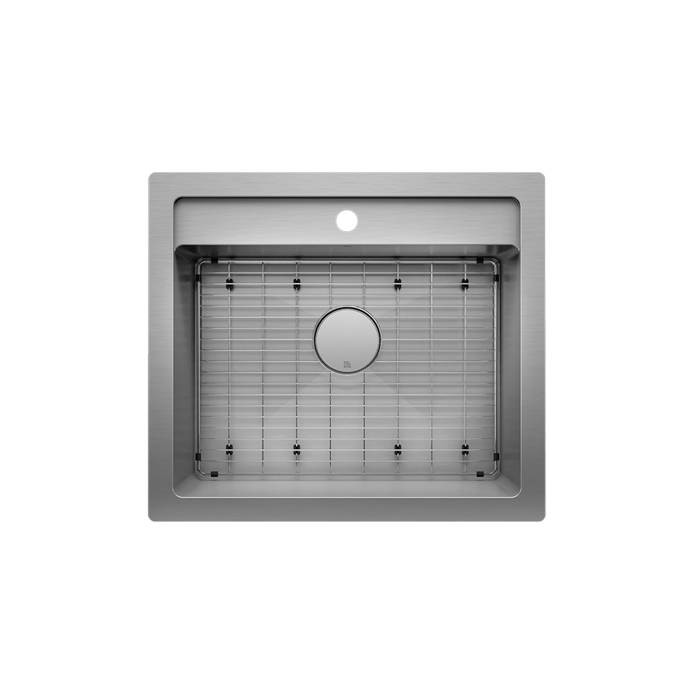 Prochef Dualmount Stainless Steel Single Bowl Utility Sink with Grid, 22" x 16" x 12"