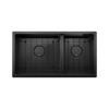 Prochef Undermount Stainless Steel 60/40 Double Bowl Kitchen Sink True Black PVD with Grid, 31" x 16" x 9"