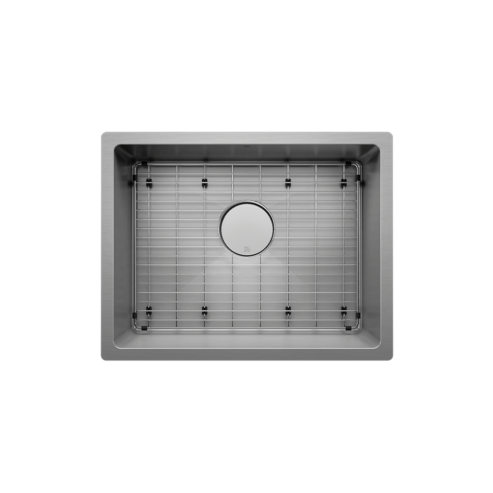 Prochef Undermount Stainless Steel Single Bowl Kitchen Sink with Grid, 21" x 16" x 9"