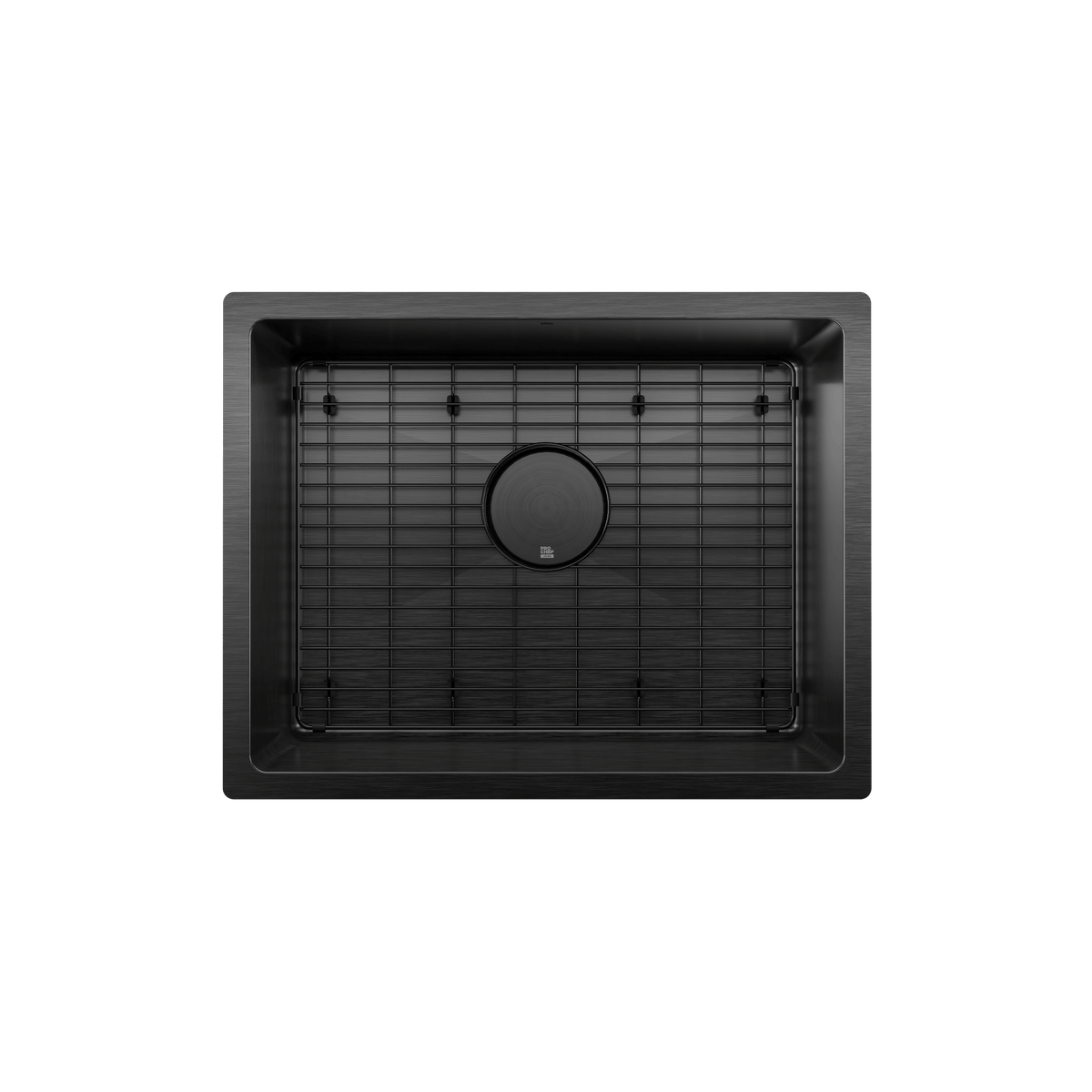 Prochef Undermount Stainless Steel Single Bowl Kitchen Sink True Black PVD with Grid, 21" x 16" x 9"
