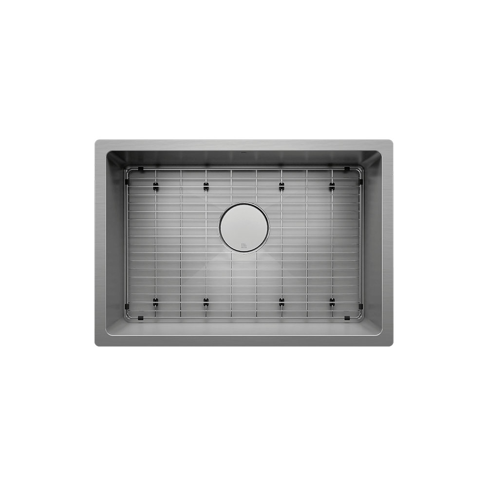 Prochef Undermount Stainless Steel Single Bowl Kitchen Sink with Grid, 24" x 16" x 9"