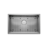 Prochef Undermount Stainless Steel Single Bowl Kitchen Sink with Grid, 27" x 16" x 9"