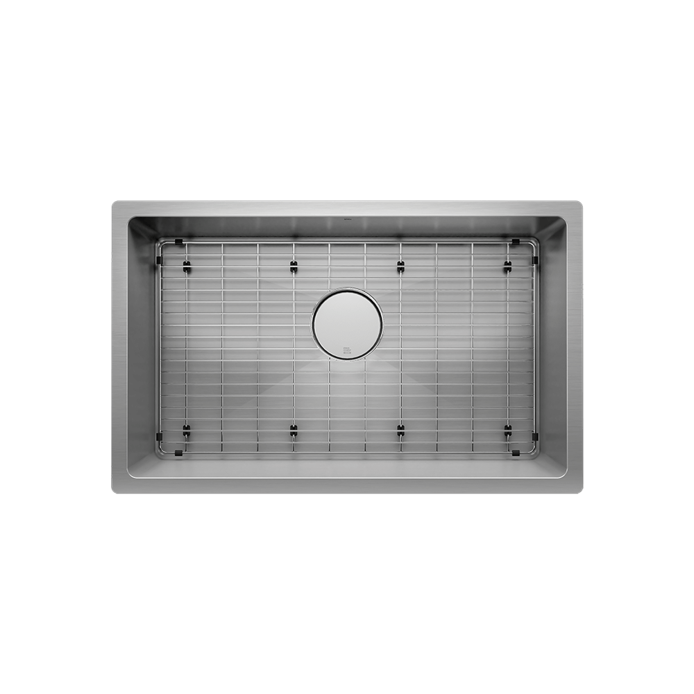 Prochef Undermount Stainless Steel Single Bowl Kitchen Sink with Grid, 27" x 16" x 9"