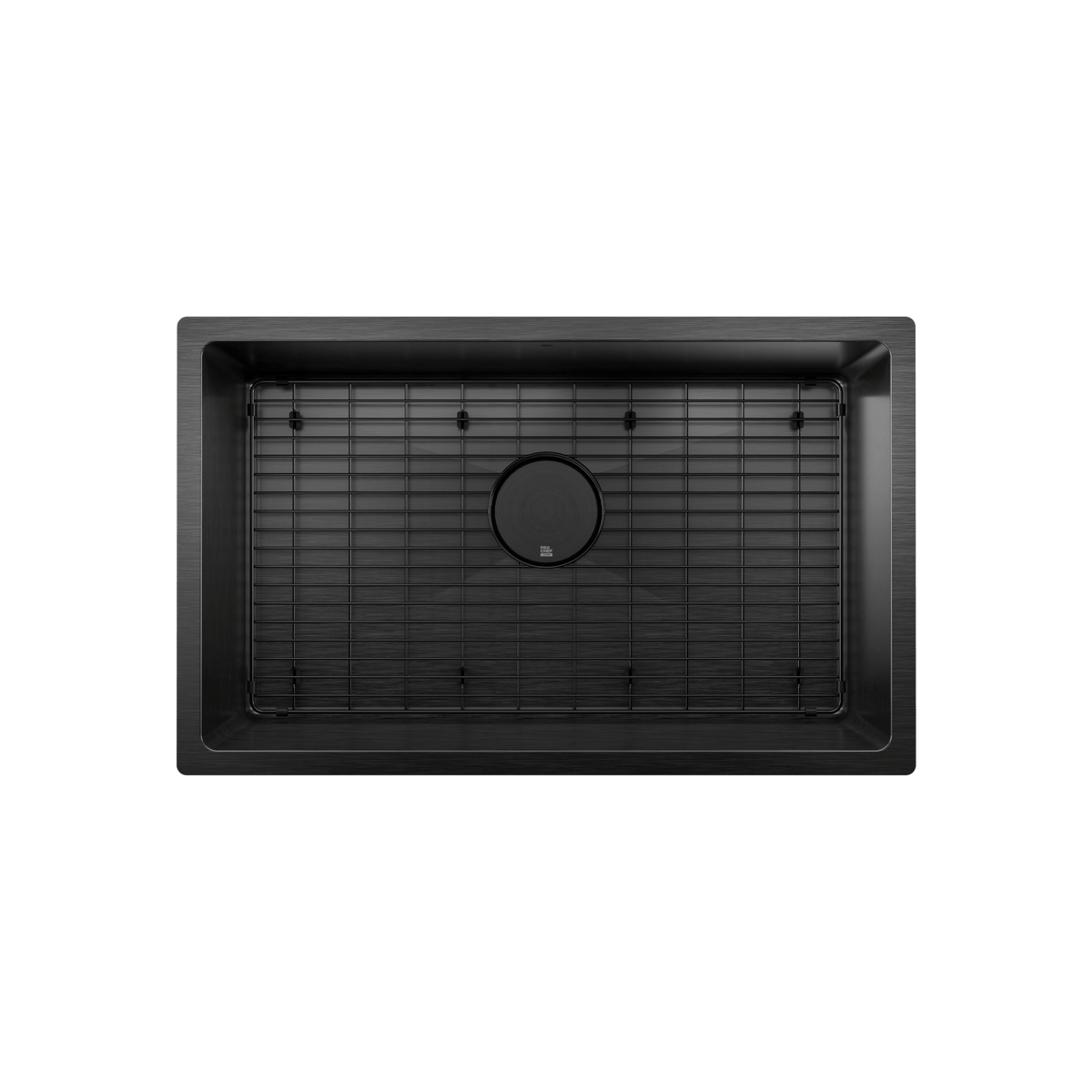 Prochef Undermount Stainless Steel Single Bowl Kitchen Sink True Black PVD with Grid, 27" x 16" x 9"