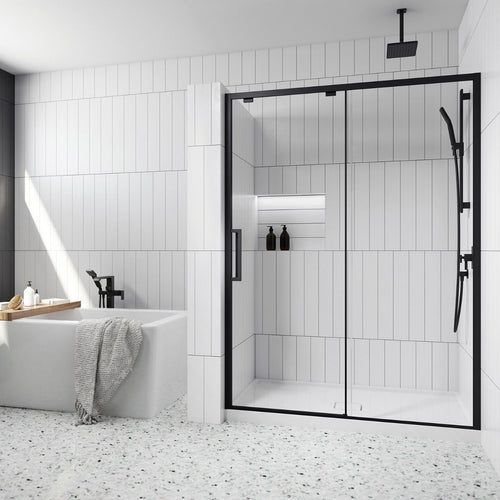 KALIA IKONIK48" x 79" sliding shower door with KP protective film - Left opening