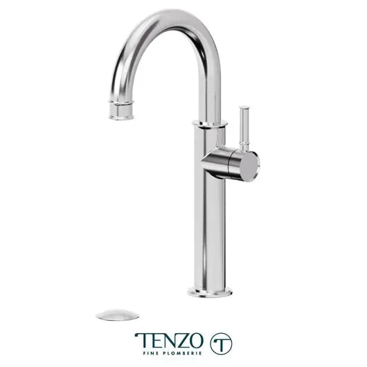 Tenzo Tall single hole lavatory faucet with drain, Alyss