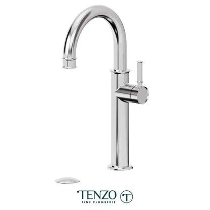 Tenzo Tall single hole lavatory faucet with drain, Alyss