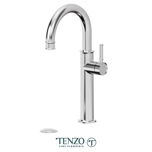 Tenzo Tall single hole lavatory faucet with drain, Alyss