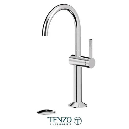 Tenzo Tall Lavatory With Drain Single-Hole Bathroom Faucet