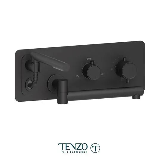 Tenzo Retractable Hose 12'' Swivel Spout Alyss Wall-Mount Tub Filler