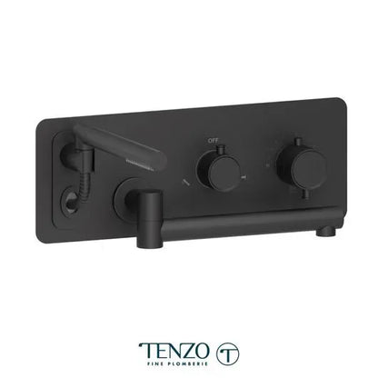 Tenzo Retractable Hose 12'' Swivel Spout Alyss Wall-Mount Tub Filler
