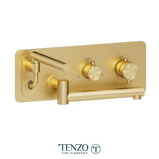 Tenzo Retractable Hose 12'' Swivel Spout Alyss Wall-Mount Tub Filler
