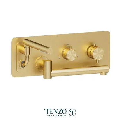 Tenzo Retractable Hose 12'' Swivel Spout Alyss Wall-Mount Tub Filler