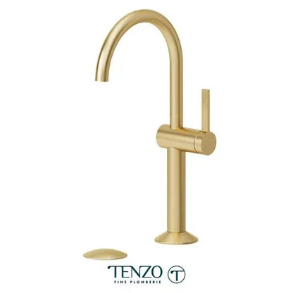 Tenzo Tall Lavatory With Drain Single-Hole Bathroom Faucet