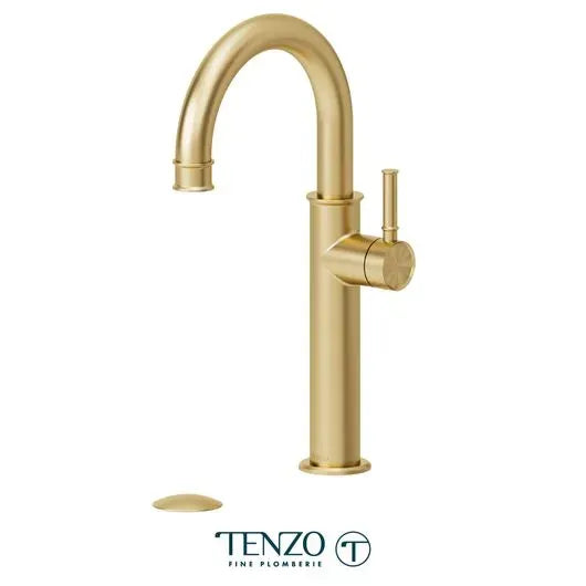 Tenzo Tall single hole lavatory faucet with drain, Alyss