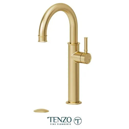 Tenzo Tall single hole lavatory faucet with drain, Alyss