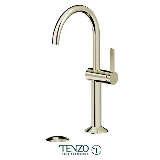 Tenzo Tall Lavatory With Drain Single-Hole Bathroom Faucet