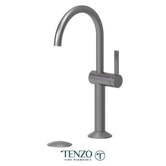 Tenzo Tall Lavatory With Drain Single-Hole Bathroom Faucet