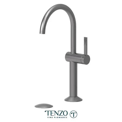 Tenzo Tall Lavatory With Drain Single-Hole Bathroom Faucet