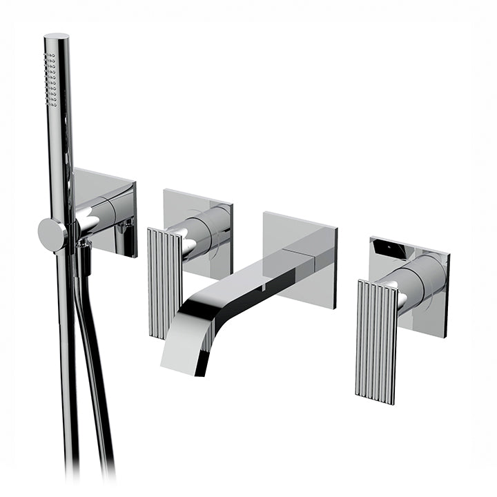 Aquabrass Wallmount tub filler with handshower
