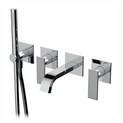 Aquabrass Wallmount tub filler with handshower