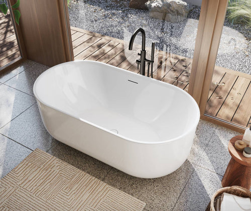 Maax Ommu 6732 Acrylic Freestanding Center Drain Bathtub #107834 - Golzar Home