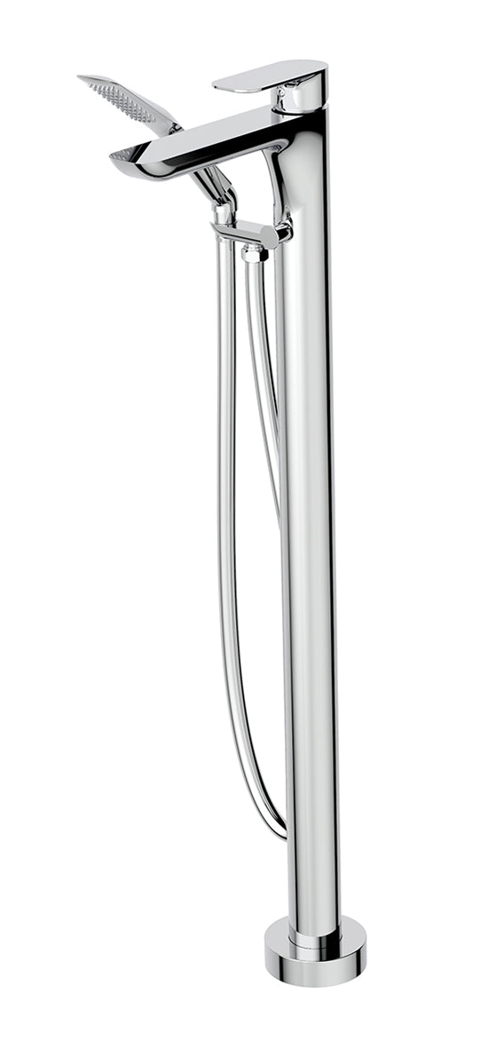 Aquabrass Floormount tub filler with handshower