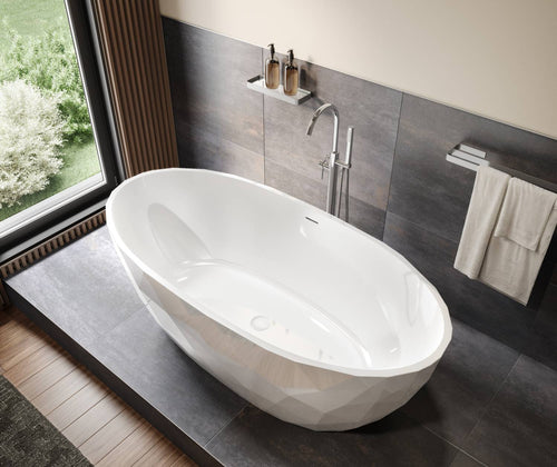 Maax Fura 6732 Acrylic Freestanding Center Drain Bathtub #107826/7 - Golzar Home