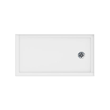 Impact Acrylic Corner Shower Base in White with Center Drain