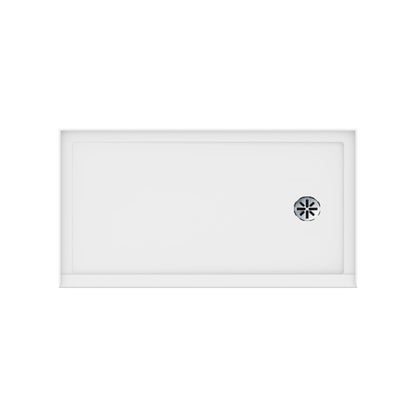 Impact Acrylic Corner Shower Base in White with Center Drain