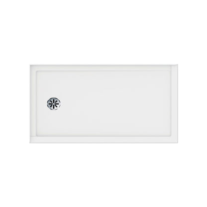 Impact Acrylic Corner Shower Base in White with Center Drain