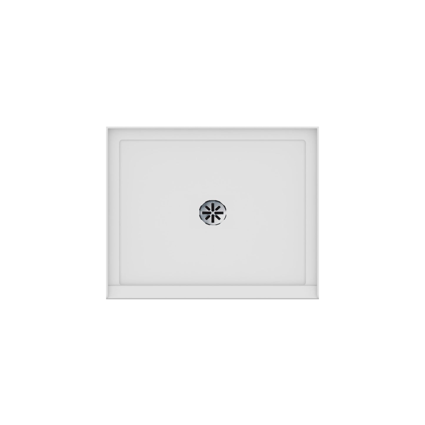 Impact Acrylic Corner Shower Base in White with Center Drain