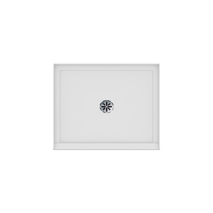 Impact Acrylic Corner Shower Base in White with Center Drain