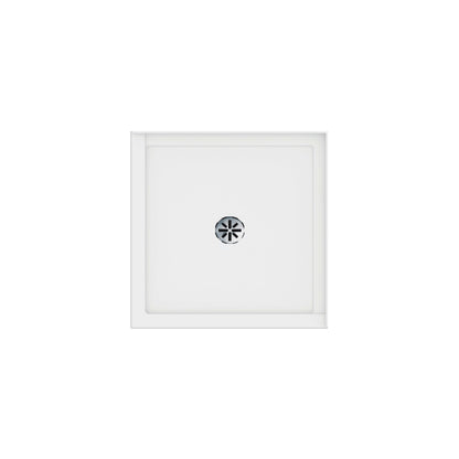 Impact Acrylic Corner Shower Base in White with Center Drain