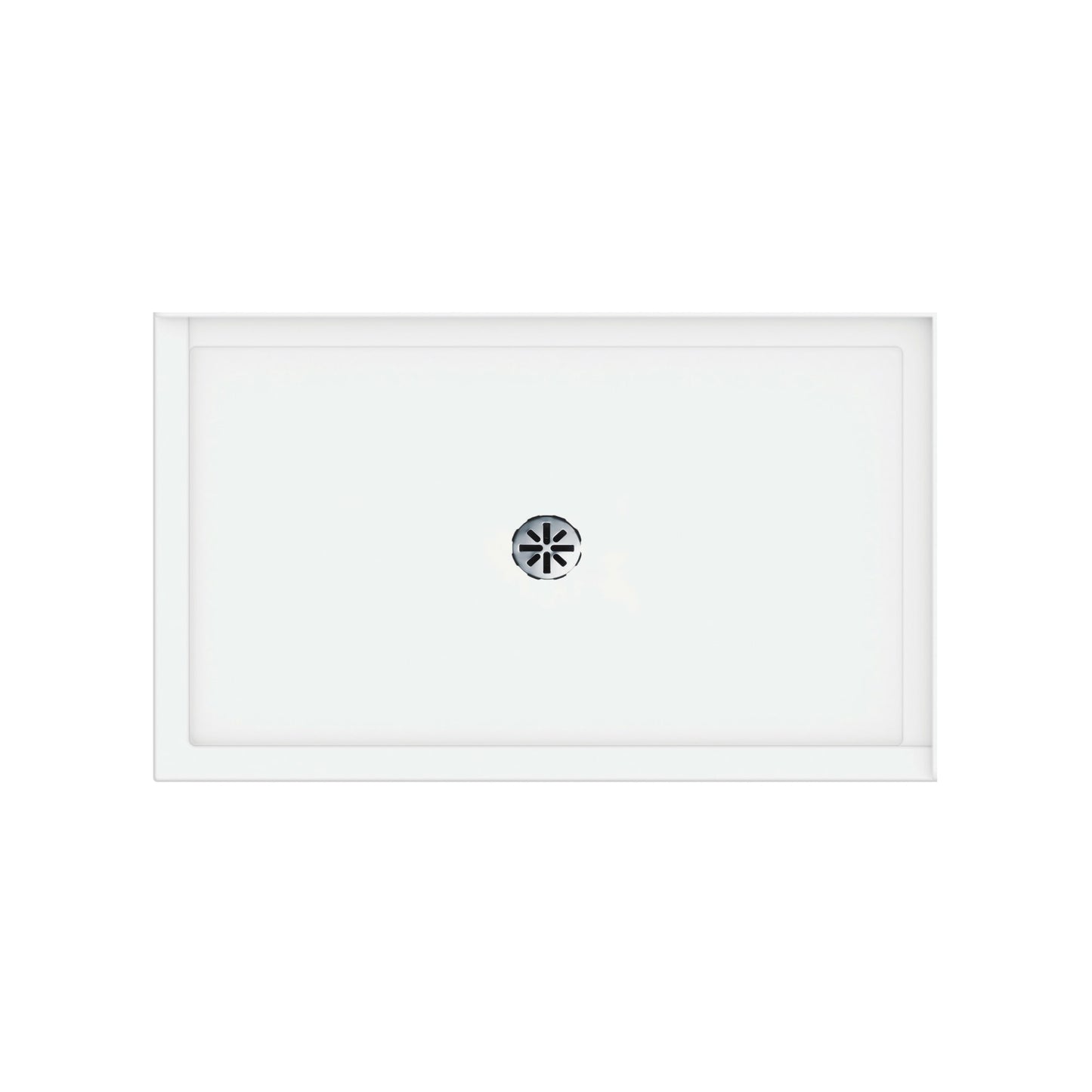 Impact Acrylic Corner Shower Base in White with Center Drain