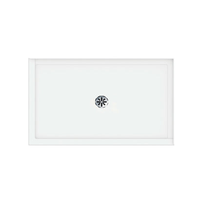 Impact Acrylic Corner Shower Base in White with Center Drain