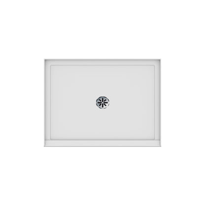 Impact Acrylic Corner Shower Base in White with Center Drain